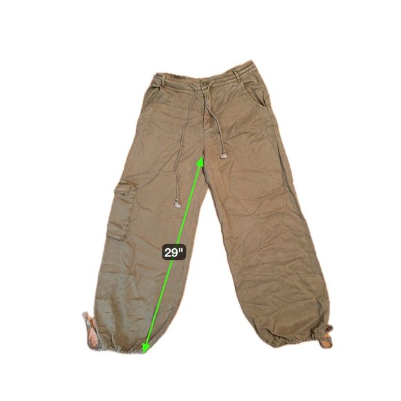 Young Fabulous and Broke Olive Green Adjustable Drawstring Cargo Pants SZ Medium - Picture 9 of 9